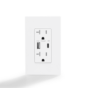 SMUT15A/20A with 20W Fast Charging Tamper-Resistant (TR) Receptacle Type-C & A Ports (PD/QC 3.0) | USVOLTRA